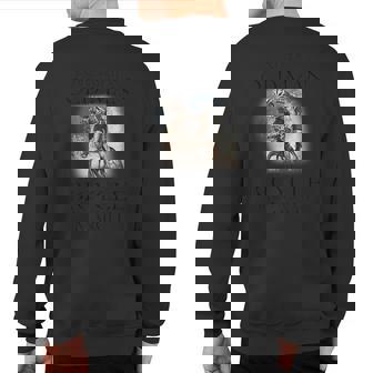 Never Underestimate An Old Man With A Bicycle Born In March Sweatshirt Back Print - Seseable