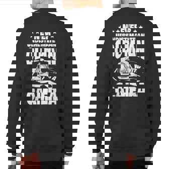 Never Underestimate An Old Man With A Camera Dad Sweatshirt Back Print - Thegiftio UK