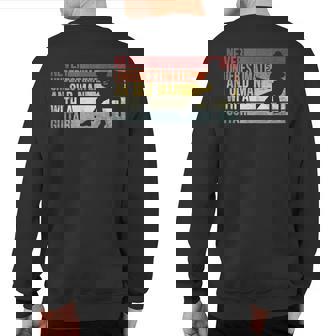 Never Underestimate An Old Man With A Guitar Guitar Sweatshirt Back Print - Thegiftio UK