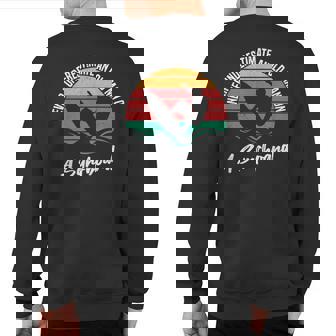 Never Underestimate An Old Man With A Surfboard Surfing Sweatshirt Back Print - Thegiftio UK