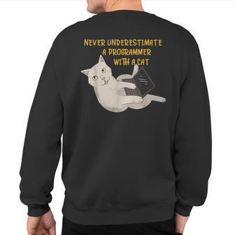 Never Underestimate Am Programmer Coding Sweatshirt Back Print - Monsterry DE