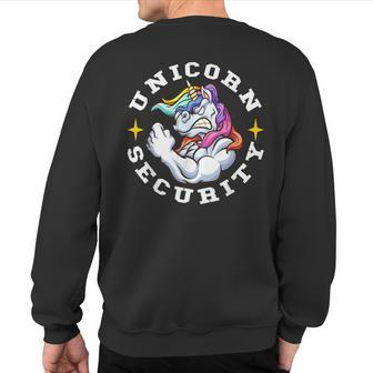 Unicorn Security Manly Muscular Unicorn Lovers Sweatshirt Back Print | Mazezy