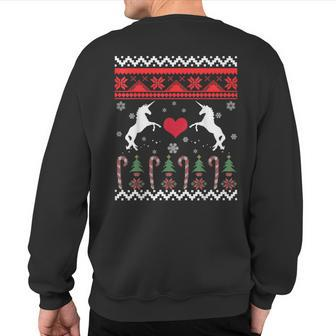 Unicorn Ugly Christmas Sweater Sweatshirt Back Print - Thegiftio UK