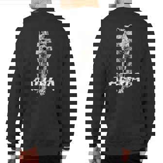 Unique Strong Alpha Wolf Canis Lupis Sweatshirt Back Print | Mazezy