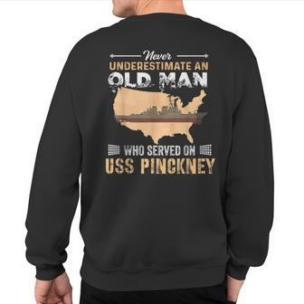 Uss Pinckney Ddg-91 Destroyer Sweatshirt Back Print | Mazezy
