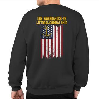 Uss Savannah Lcs-28 Littoral Combat Ship Veteran Fathers Day Sweatshirt Back Print | Mazezy UK