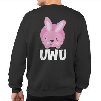 Uwu Kawaii Rabbit Cute Sweatshirt Back Print | Mazezy