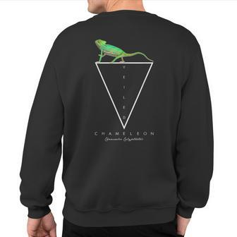 Veiled Chameleon Geometric Reptile Keeper Sweatshirt Back Print | Mazezy