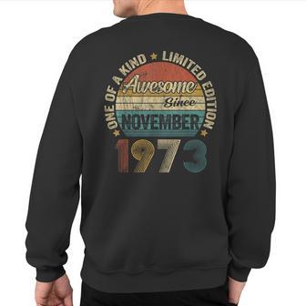 Vintage 50Th Birthday Legend Since November 1973 Women Sweatshirt Back Print - Thegiftio UK