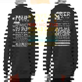 Vintage 90Th Birthday 90 Years Old 1080 Months Sweatshirt Back Print - Thegiftio