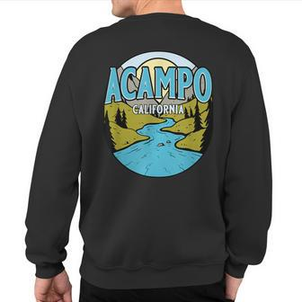 Vintage Acampo California River Valley Souvenir Print Sweatshirt Back Print | Mazezy