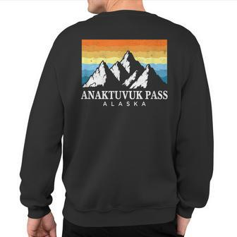 Vintage Anaktuvuk Pass Alaska Mountain Souvenir Print Sweatshirt Back Print | Mazezy