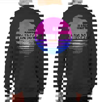 Vintage Arlington Heights Vaporwave Illinois Sweatshirt Back Print | Mazezy