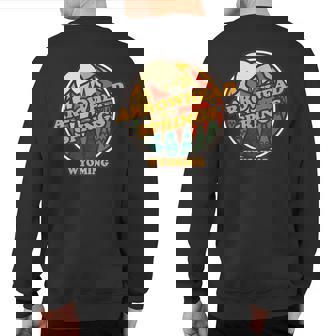 Vintage Arrowhead Springs Wyoming Mountain Souvenir Print Sweatshirt Back Print | Mazezy