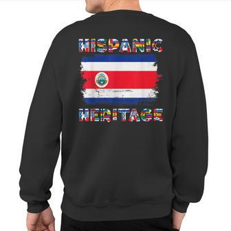 Vintage Costa Rica Costa Rican Flag Hispanic Heritage Month Sweatshirt Back Print | Mazezy