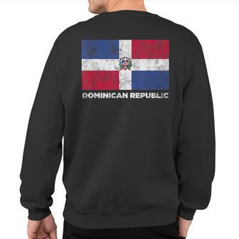 Vintage Dominican Republic Flag Republica Dominicana Sweatshirt Back Print | Mazezy