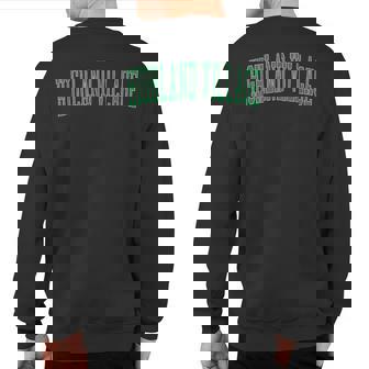Vintage Highland Village Tx Distressed Green Varsity Style Sweatshirt Back Print | Mazezy