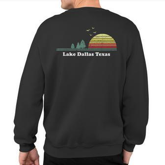 Vintage Lake Dallas Texas Sunset Souvenir Print Sweatshirt Back Print | Mazezy