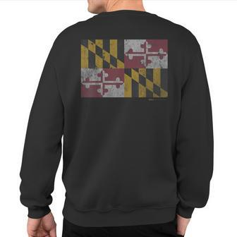 Vintage Maryland State Flag Pride T Sweatshirt Back Print | Mazezy