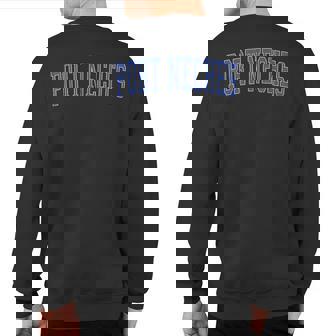 Vintage Port Neches Tx Distressed Blue Varsity Style Sweatshirt Back Print | Mazezy