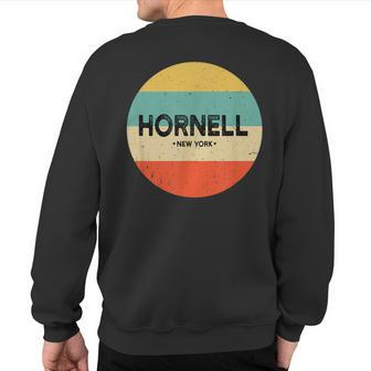 Vintage Retro Hornell Ny New York Souvenir Men Sweatshirt Back Print | Mazezy