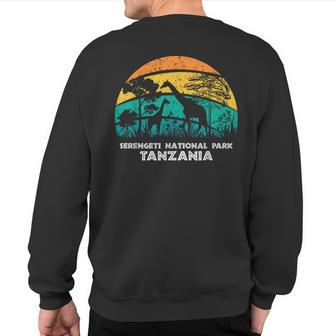 Vintage Retro Serengeti National Park Tanzania Africa Safar Sweatshirt Back Print | Mazezy