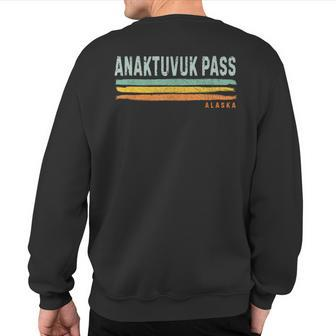 Vintage Stripes Anaktuvuk Pass Ak Sweatshirt Back Print | Mazezy