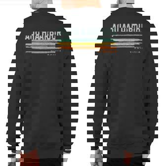 Vintage Stripes Aquia Harbour Va Sweatshirt Back Print | Mazezy