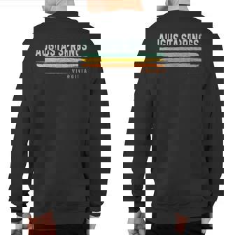 Vintage Stripes Augusta Springs Va Sweatshirt Back Print | Mazezy