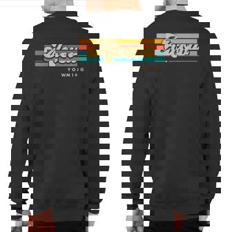 Vintage Sunset Stripes Alcova Wyoming Sweatshirt Back Print | Mazezy