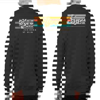 Vintage Sunset Stripes Alpoca West Virginia Sweatshirt Back Print | Mazezy