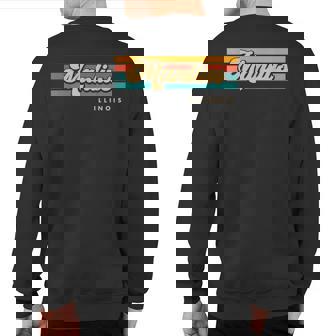 Vintage Sunset Stripes Manlius Illinois Sweatshirt Back Print | Mazezy