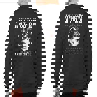 Vintage Never Underestimate An Old Man With A Border Collie Sweatshirt Back Print - Thegiftio UK