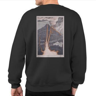 Volcano Geology Diagram Sweatshirt Back Print | Mazezy