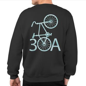 Watercolor 30A Bike Seaside Florida Sweatshirt Back Print | Mazezy
