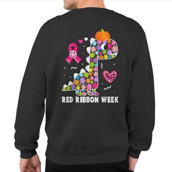 We Wear Red Ribbon Week Awareness Red Ribbon Week Toddler Sweatshirt Back Print - Thegiftio UK