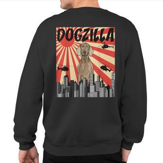 Weimar Dogzilla Japanese Dog Puppy Sweatshirt Back Print | Mazezy