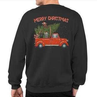 Whippet Xmas Vintage Red Pickup Retro Truck Sweatshirt Back Print | Mazezy