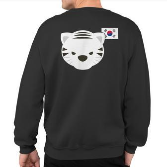 White Siberian Tiger South Korean Flag Sweatshirt Back Print | Mazezy