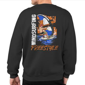 Windsurfing Freestyle Water Sports Sailboard Windsurfer Sweatshirt Back Print | Mazezy