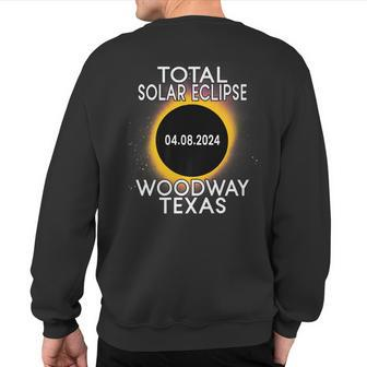 Woodway Texas Path Of Totality Total Solar Eclipse 2024 Sweatshirt Back Print | Mazezy