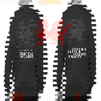 Wrexham Wales Welsh Flag Cymru Sweatshirt Back Print | Mazezy