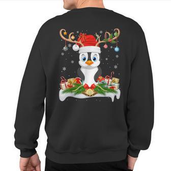 Xmas Lighting Reindeer Santa Penguin Christmas Sweatshirt Back Print - Thegiftio UK