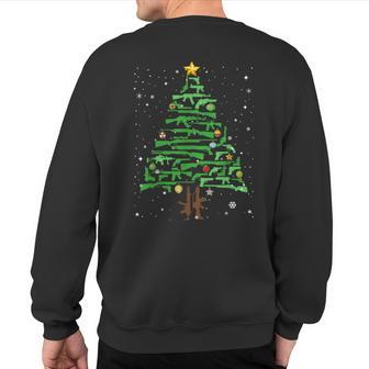 Xmas Patriotic 2Nd Amendment Gun Christmas Tree Sweatshirt Back Print - Thegiftio UK
