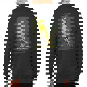 Yellow-Headed Warbler Bird Yellow Head Sparrow Hand Drawn Sweatshirt Back Print | Mazezy
