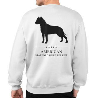 American Staffordshire Terrier Black Silhouette Sweatshirt Back Print | Mazezy