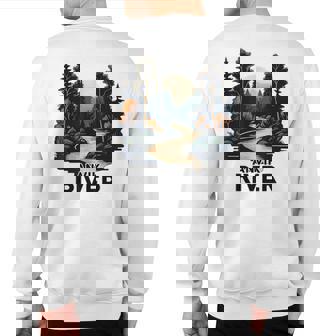 Anvik River Retro Minimalist River Anvik Sweatshirt Back Print | Mazezy