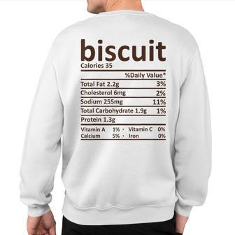 Biscuit Nutrition Thanksgiving Costume Food Facts Christmas Sweatshirt Back Print - Thegiftio UK