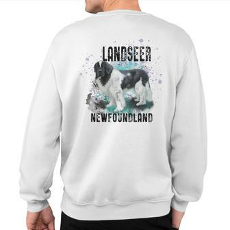 Brightly Painted Landseer Newfoundland Dog Breed Sweatshirt Back Print | Mazezy