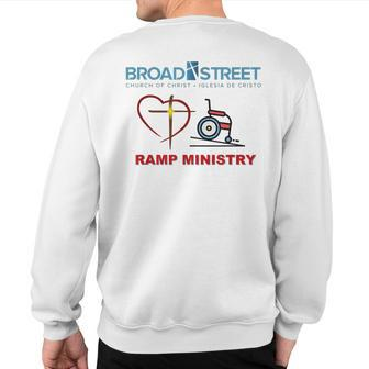 Broad Street Church Of Christ Ramp Ministry Short-Sleeve Sweatshirt Back Print | Mazezy